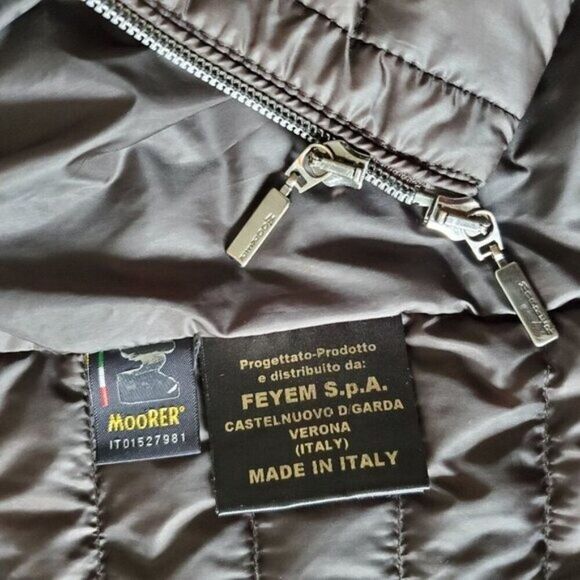 MooRER Verona Women's Puffer Jacket  Dark Brown Size Small  Made in Italy EUC - Picture 8 of 16